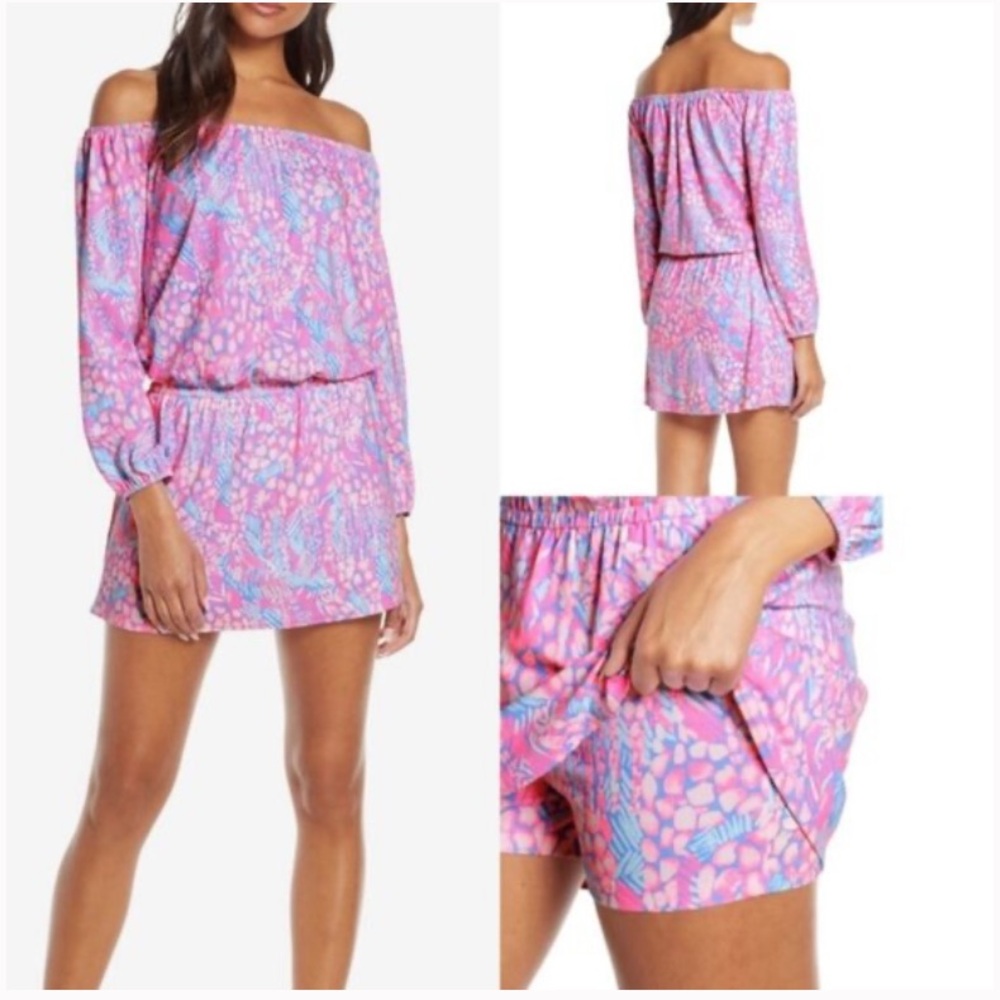 Lilly Pulitzer Pink and Blue Bishop Sleeve Sundress